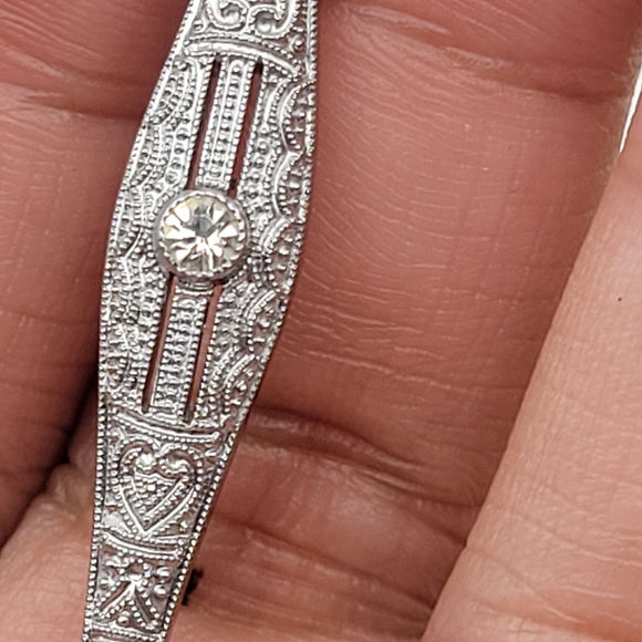 Very Intricate French Art Deco Revival Silver Plated  Rhinestone Centerpiece - Picture 9 of 10